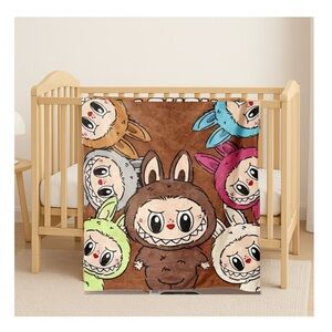 La bu bu Adorable Cartoon Character Kids Blanket - Brown 27” x 39”